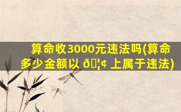 算命收3000元违法吗(算命多少金额以 🦢 上属于违法)